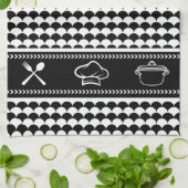 モダン抽象芸術白黒 キッチンタオル (折り畳み)