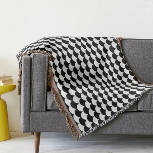 モダン抽象芸術白黒 スローブランケット