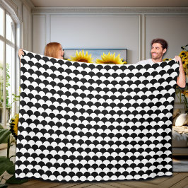 モダン抽象芸術白黒 フリースブランケット