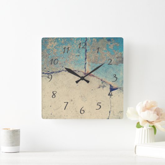 モダン抽象芸術石のテクスチャ壁の時計 スクエア壁時計 (ホーム)