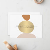 モダン抽象芸術禅ストーンズ金ゴールドロゴ ノートカード (正面/裏面インサイチュ)