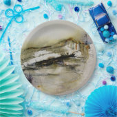 モダン抽象芸術秋の水彩 ペーパープレート (パーティー)