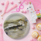 モダン抽象芸術秋の水彩 ペーパープレート (パーティー)