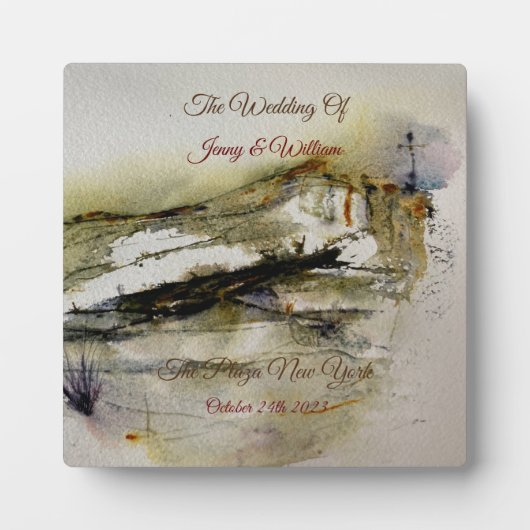 モダン抽象芸術秋の水結婚色 フォトプラーク (正面)