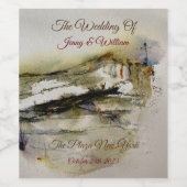 モダン抽象芸術秋の水結婚色 ワインラベル (シングルラベル)