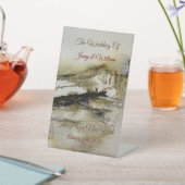 モダン抽象芸術秋の水結婚色 台座サイン (インサイチュ)