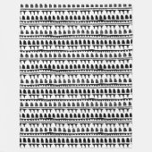 モダン抽象芸術窓マリオン黒いグラフィック フリースブランケット (正面)