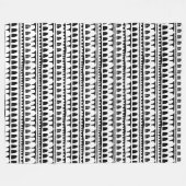 モダン抽象芸術窓マリオン黒いグラフィック フリースブランケット (正面(横))