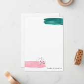 モダン抽象芸術筆跡フラットカード ノートカード (正面/裏面インサイチュ)