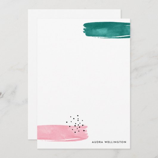 モダン抽象芸術筆跡フラットカード ノートカード (正面/裏面)