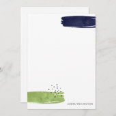 モダン抽象芸術筆跡フラットカード ノートカード (正面/裏面)