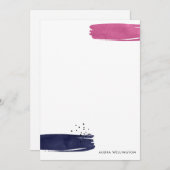 モダン抽象芸術筆跡フラットカード ノートカード (正面/裏面)