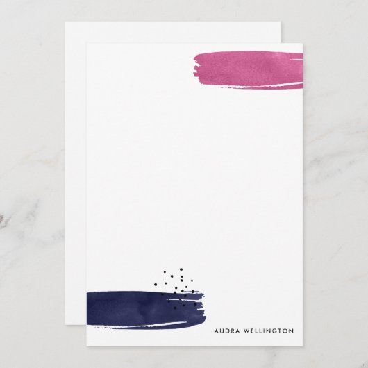 モダン抽象芸術筆跡フラットカード ノートカード (正面/裏面)