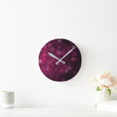 モダン抽象芸術紅梅色 ラウンド壁時計 (ホーム)