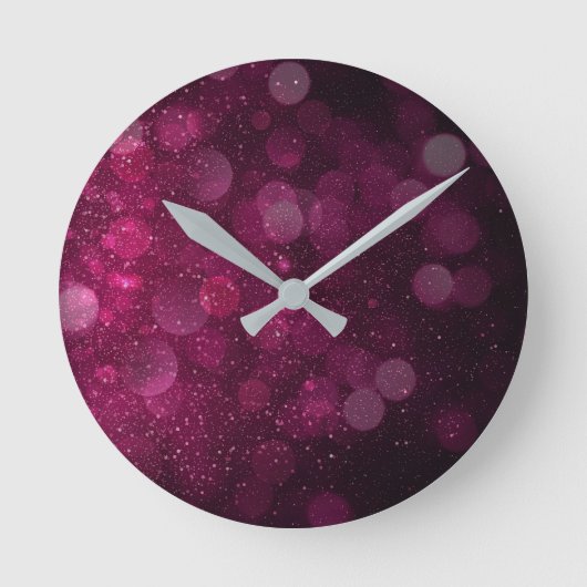 モダン抽象芸術紅梅色 ラウンド壁時計 (正面)