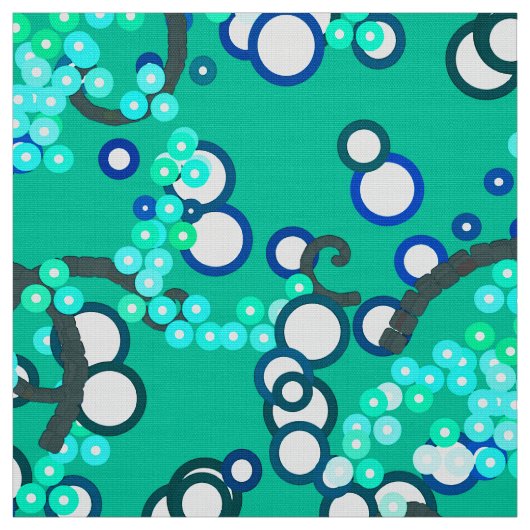 モダン抽象芸術紙吹雪プリント、ターコイズ ファブリック (見本)