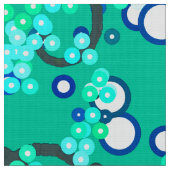 モダン抽象芸術紙吹雪プリント、ターコイズ ファブリック (クローズアップ)