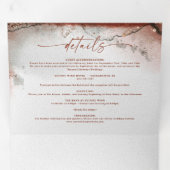 モダン抽象芸術素朴オレンジ&グレー秋の結婚式 三つ折り招待状 (内部最初)