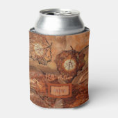 モダン抽象芸術素朴ブラウンクールモノグラム 缶クーラー (缶正面)