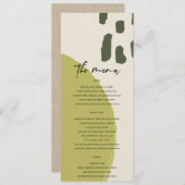 モダン抽象芸術素朴ライムグリーンクラフト結婚ズ メニュー (正面/裏面)