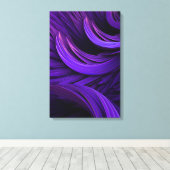 モダン抽象芸術紫の渦巻きコンテンポラリー芸術 キャンバスプリント (インサイチュ (ウッドフロア))
