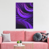 モダン抽象芸術紫の渦巻きコンテンポラリー芸術 キャンバスプリント (インサイチュ (リビング))