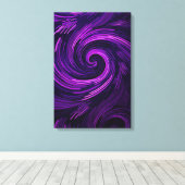 モダン抽象芸術紫の渦巻きコンテンポラリー芸術 キャンバスプリント (インサイチュ (ウッドフロア))