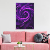 モダン抽象芸術紫の渦巻きコンテンポラリー芸術 キャンバスプリント (インサイチュ (リビング))