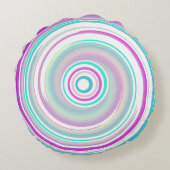 モダン抽象芸術紫ティール（緑がかった色）緩和曲線 ラウンドクッション (裏面)