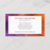 モダン抽象芸術紫フローラロゴウェルネス 名刺 (裏面)