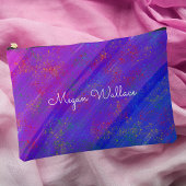 モダン抽象芸術紫色 アクセサリーポーチ