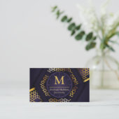 モダン抽象芸術紫金ゴールド 名刺 (スタンド正面)