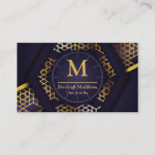 モダン抽象芸術紫金ゴールド 名刺 (正面)