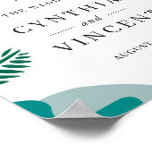 モダン抽象芸術結婚の歓迎サイン ポスター (角)