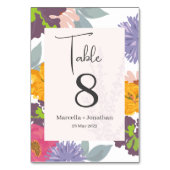 モダン抽象芸術結婚フローラのテーブル番号 テーブルナンバー (裏面)