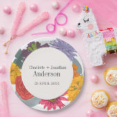 モダン抽象芸術結婚フローラの名前 ペーパープレート (パーティー)