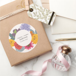 モダン抽象芸術結婚フローラの名前 ラウンドシール