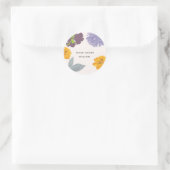 モダン抽象芸術結婚フローラの名前 ラウンドシール (バッグ)