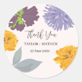 モダン抽象芸術結婚フローラの名前 ラウンドシール (正面)