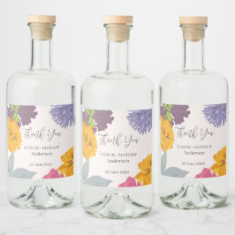 モダン抽象芸術結婚フローラの名前 リキュールボトルラベル