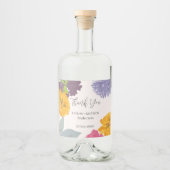 モダン抽象芸術結婚フローラの名前 リキュールボトルラベル (正面)