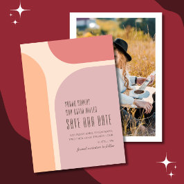 モダン抽象芸術結婚図形 セーブザデート