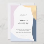 モダン抽象芸術結婚図形 招待状 (正面)