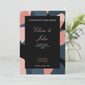 モダン抽象芸術結婚式招待状 招待状 (スタンド正面)