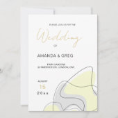 モダン抽象芸術結婚式招待状 招待状 (正面)