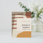 モダン抽象芸術結婚芸術的RUST THANK YOU ポストカード (スタンド正面)