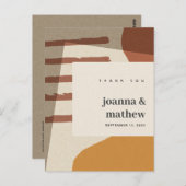 モダン抽象芸術結婚芸術的RUST THANK YOU ポストカード (正面/裏面)