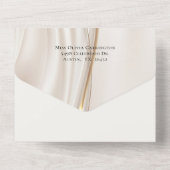 モダン抽象芸術結婚金ゴールド オールインワン招待状 (裏面)