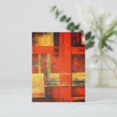 モダン抽象芸術絵を描キャンバス ポストカード (スタンド正面)