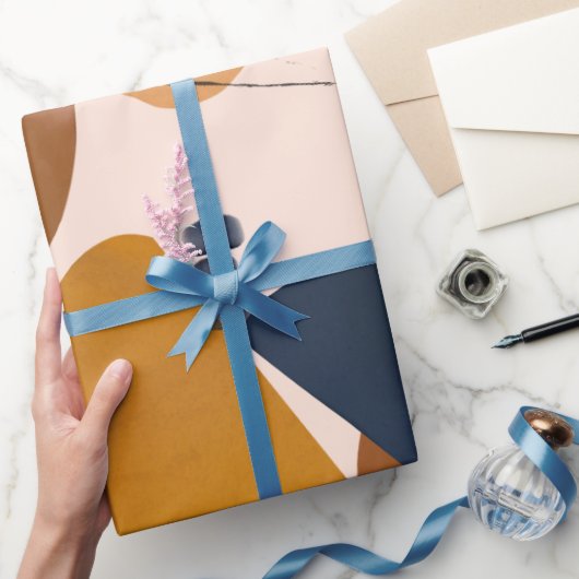 モダン抽象芸術絵を描シェイプ ラッピングペーパー (ギフト)